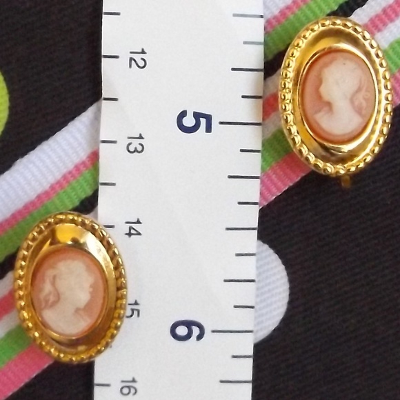 Jewelry - Vintage Cameo Clip On Earrings
